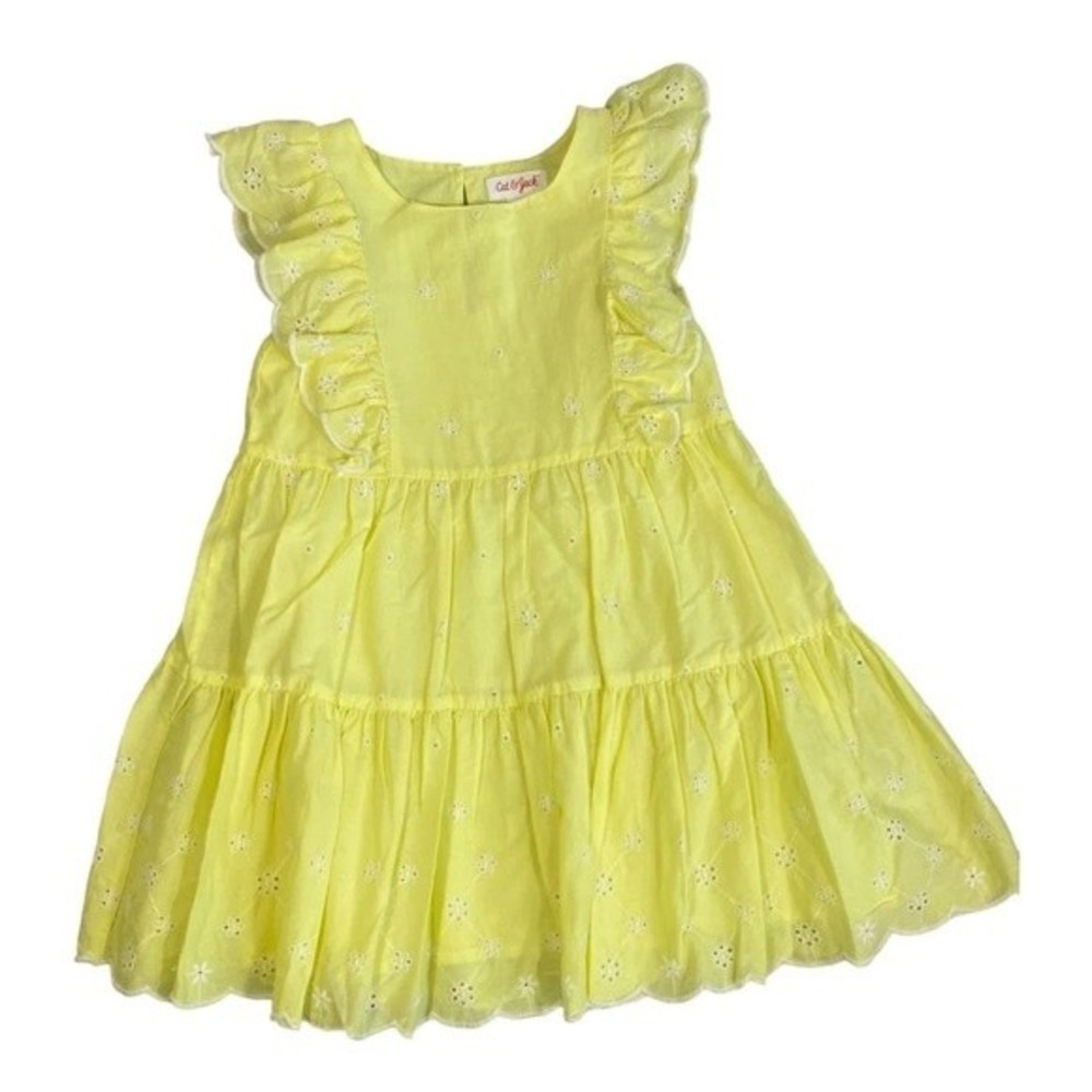 Cat and Jack Girls Yellow Eyelet Dress size 4T NWT